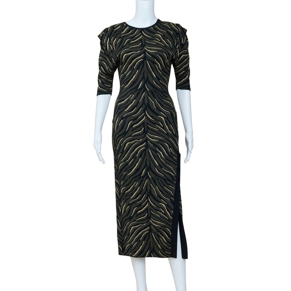 Sass & Bide Midi Dress Movement of Sound: animal print, button slot NWOT XS - Picture 1 of 10